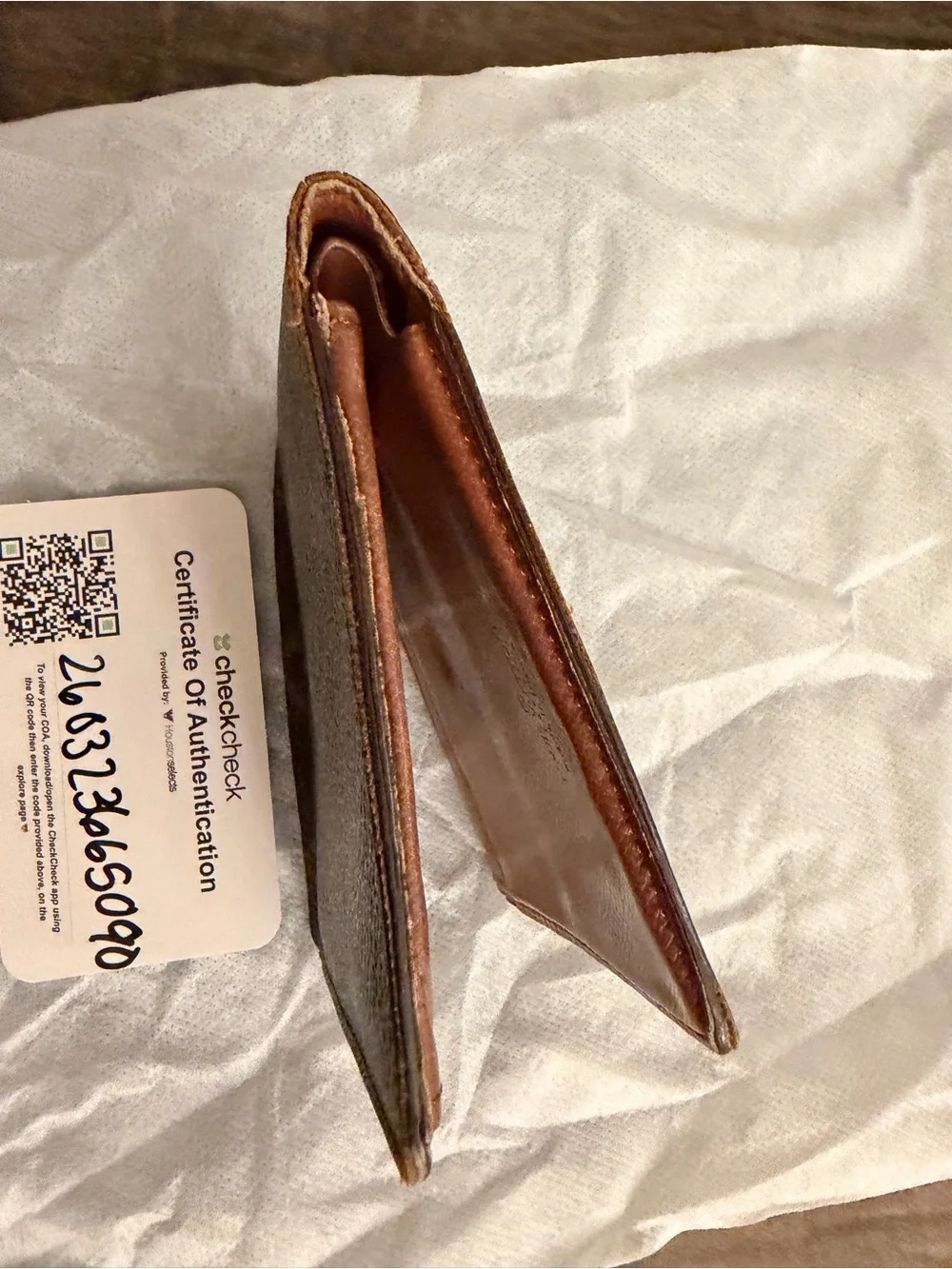 Louis Vuitton Monogram Canvas Bifold Wallet in Brown and Tan